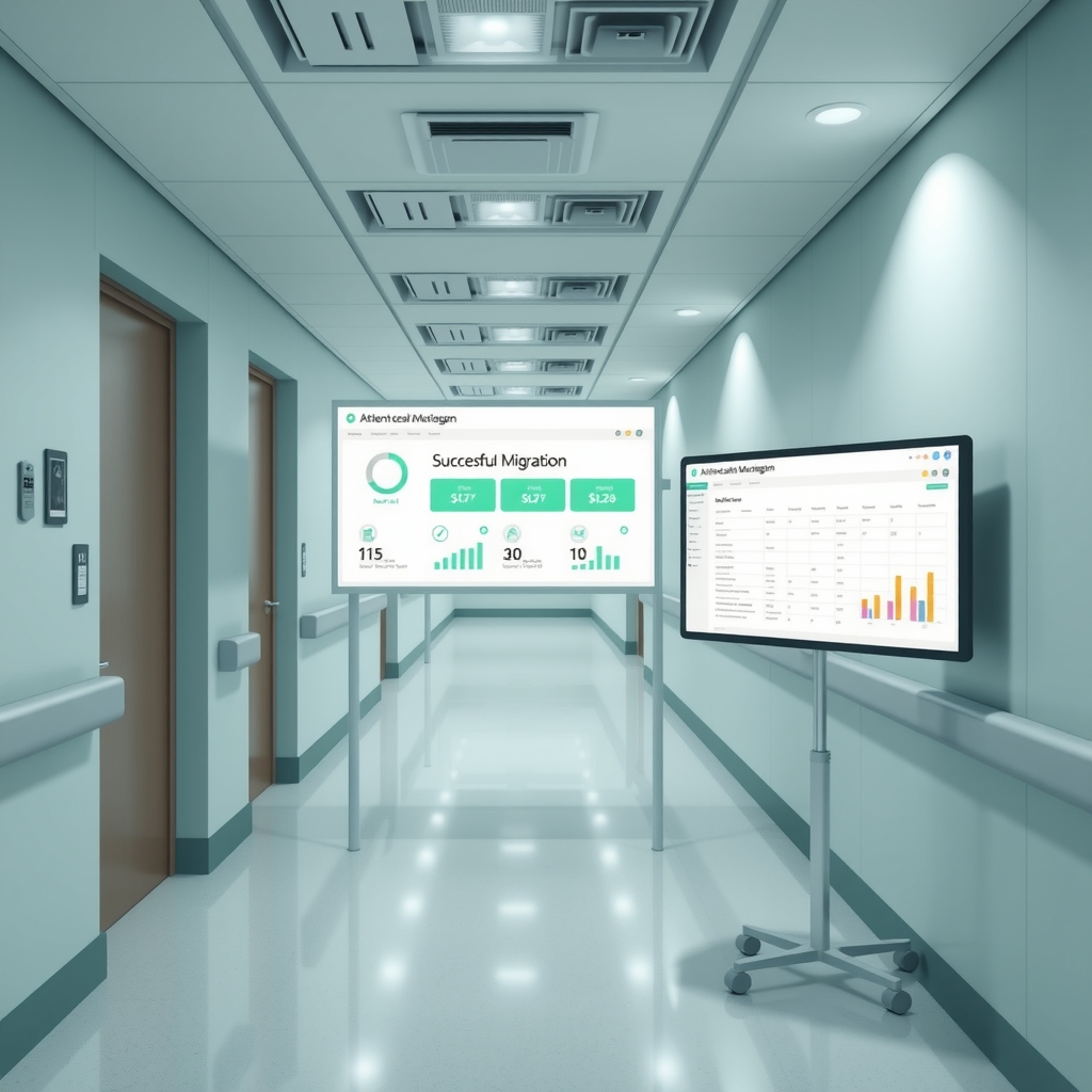 Modern healthcare patient management software interface representing the ASP.NET Web Forms system after migration to ASP.NET Core Razor Pages